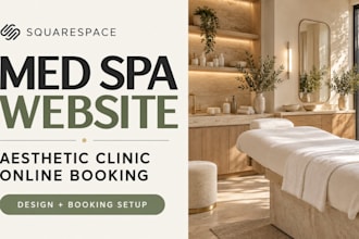 design squarespace med spa website with aesthetic clinic booking