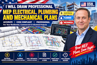 draw professional mep electrical plumbing and mechanical plans