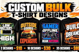 create custom bulk t shirt design bundles for print on demand