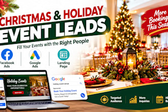 generate christmas party holiday event leads christmas ads google facebook ads