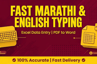 do fast marathi english typing and data entry