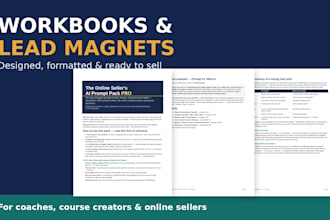 design a professional workbook or lead magnet for coaches