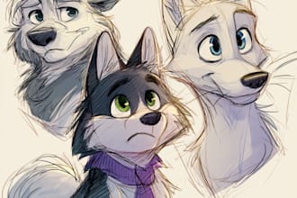 draw custom furry art, anthro characters, and fursonas