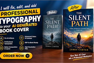 fix, edit, and add professional typography to your ai generated book cover