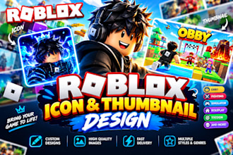 design an icon or thumbnail for your roblox game
