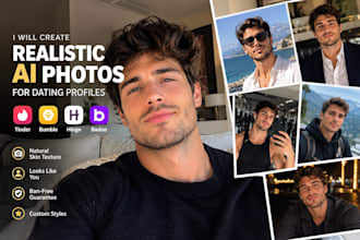 create realistic ai photos for tinder, bumble, hinge, badoo and dating profile