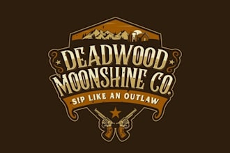 design unique moonshine pop up bar logo