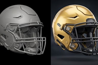 design wearable fantasy football helmet, trophy, medal for 3d printing