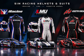create sim racing helmets and suits for iracing, lmu and assetto corsa liveries