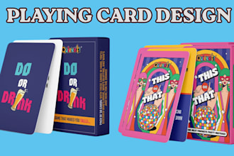 design custom playing cards poker cards 52 card deck and card box illustration