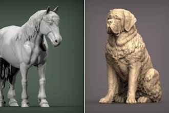 sculpt pet and animal models, dogs, horses, and more for 3d printing