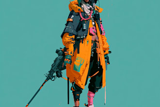 design futuristic scifi characters and space warriors