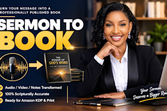 convert sermon audio to book or turn audio sermons into a christian ebook