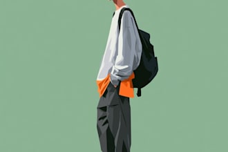 create a simple flat character illustration for you