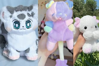 do custom handcrafted animal personalized animal plush toy, handmade plushie