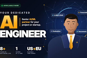 be your ai ml developer engineer to hire for ai project or startup