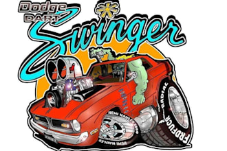 design cartoon car logo and custom automotive illustrations