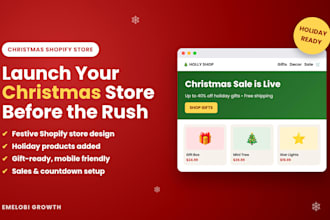 design a christmas shopify store or holiday dropshipping store website