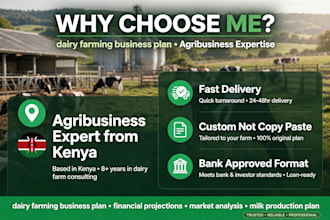write a dairy farming business plan