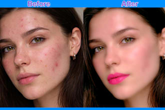 do professional photo retouching, skin retouching and face spot removal