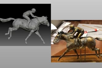 sculpt a 3d horse model for 3d printing, statue or figurine