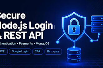 build a secure node js backend and rest API with user login