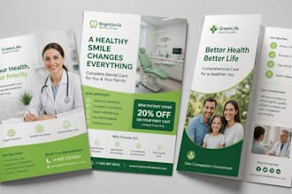 design medical leaflets, dental flyers, healthcare brochures, and pamphlets