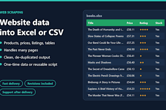 scrape website data into excel or CSV with python