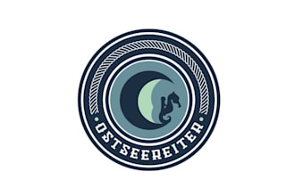 design beach horse riding sports waves logo