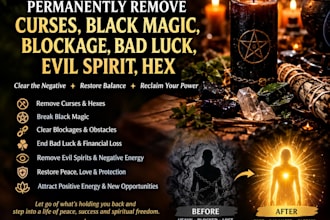 cast curse removal spell black magic, blockage bad luck hex protection spell