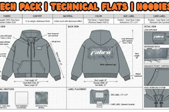 create clothing tech pack fashion tech pack technical flats apparel production