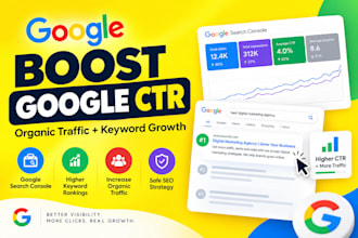 boost google CTR, increase organic traffic and improve keyword ranking on search