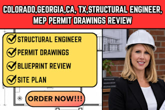 do colorado,georgia,ca, tx,structural engineer, mep permit drawings review stamp