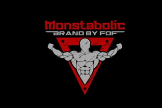 make hardcore bodybuilding logo with gym fitness apparel