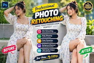 professionally retouch portraits, remove blemishes and enhance photos