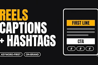 write reels captions and hashtags for faceless pages