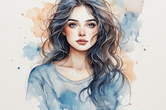minimalist watercolor portraits from your photos