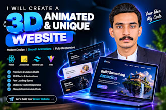 create a 3d animated and unique website
