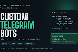create a custom telegram bot in python for alerts and automation