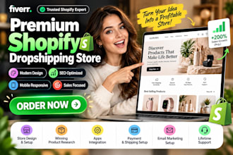 design and redesign shopify store, shopify dropshipping store, shopify expert