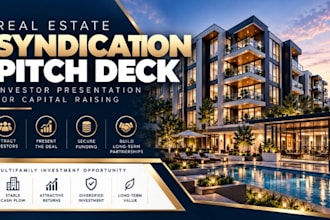 create a real estate syndication pitch deck for property investment spons