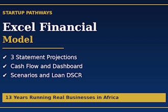 build an excel 3 statement financial model with dcf valuation