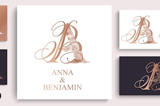 design wedding monogram, initials logo for wedding, and branding