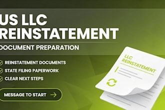 prepare US llc reinstatement documents for your inactive US llc