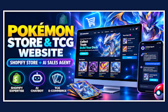 design pokemon website ai sales agent pokemon shopify store tcg website