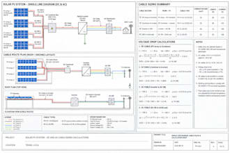 do dc and ac cable sizing calculations for solar pv system