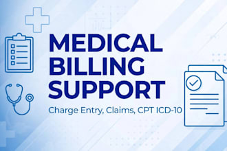 do medical billing, charge entry, claim submission, cpt icd10 checking