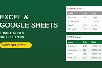 fix excel and google sheets formulas