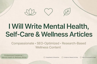 write mental health and self care articles