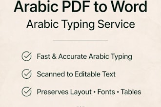 convert arabic PDF to word and do fast arabic typing